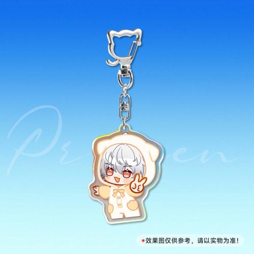 【屿泽×枫荷 贴贴】5cm镭射钥匙扣猫咪扣 - 屿泽狗狗